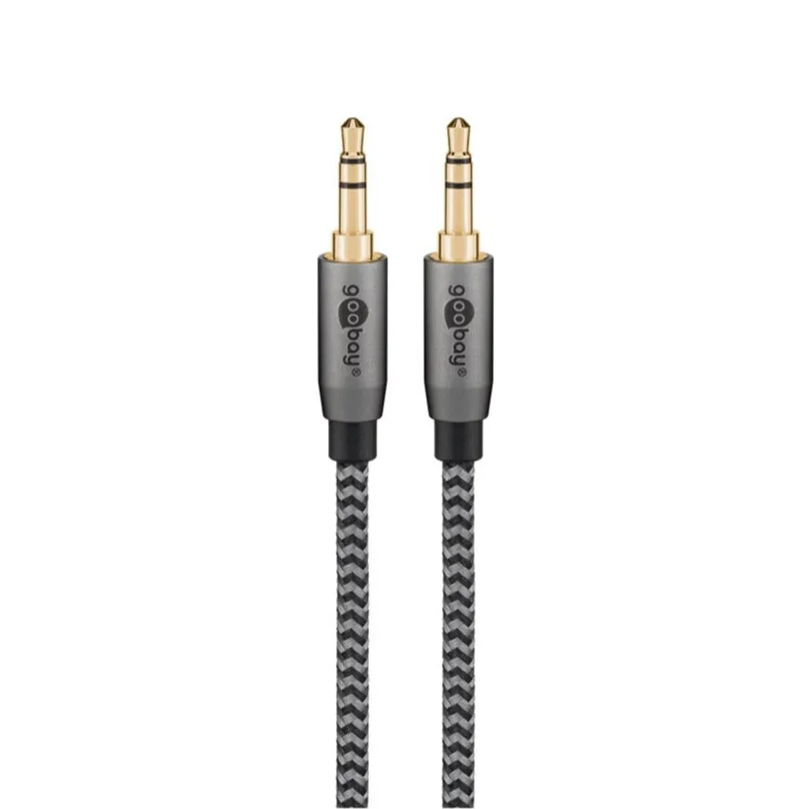 Goobay - (2m) 3.5mm jack audio plug stereo AUX cable with gold-plated contacts (65274) - Sharkskin Grey