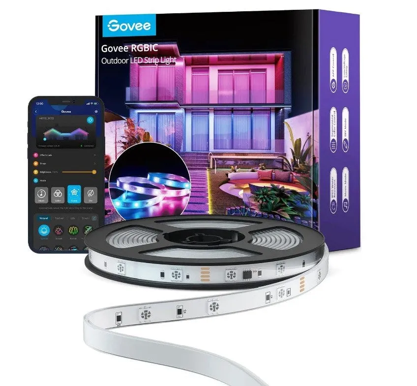 Govee H6172 Outdoor 10M; Led Strip; Wi-Fi, Bluetooth, Rgbic, Ip65