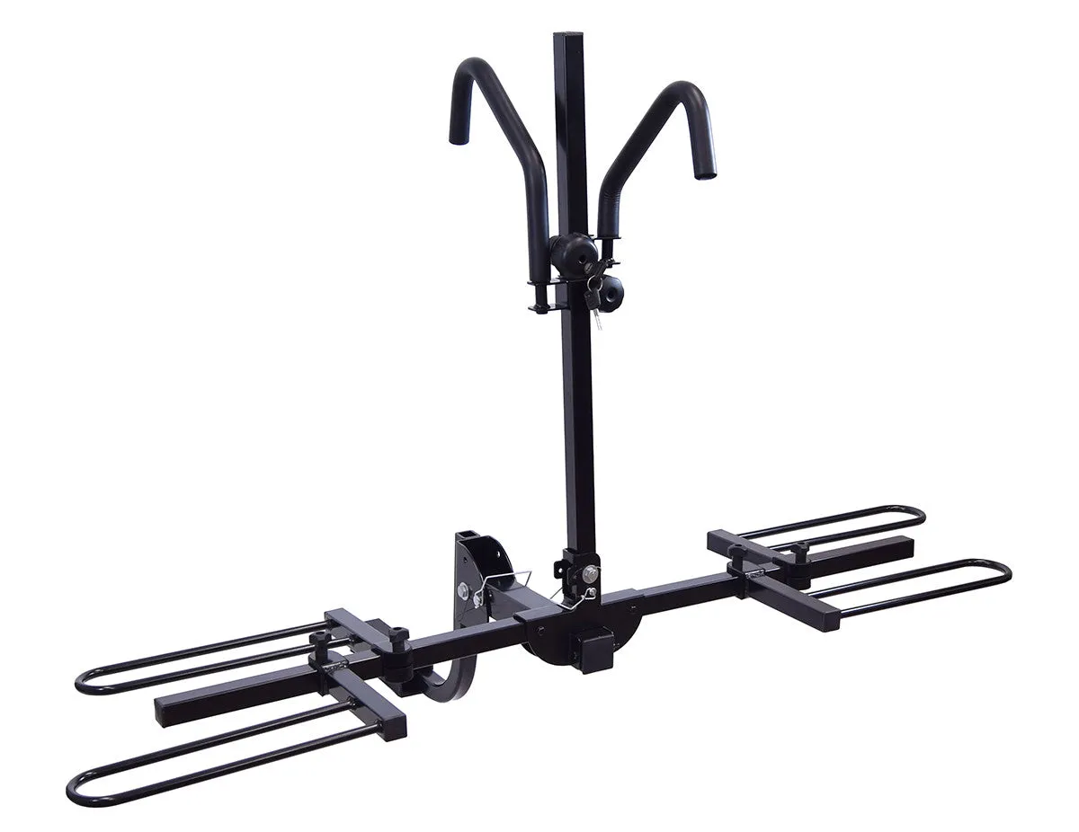 Heavy Duty Car Hitch Rack | 2 Bike Capacity | Folding Support Mast for Trunk Access