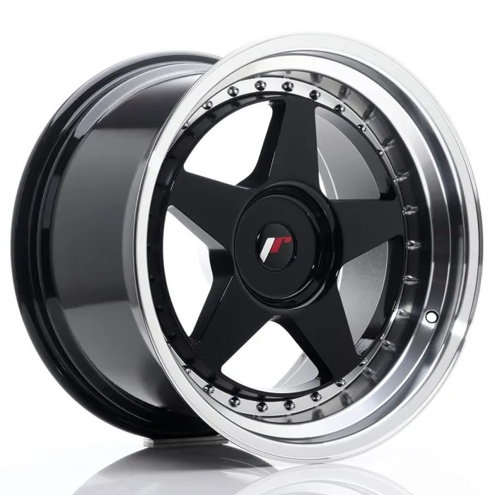 JAPAN RACING - JR WHEELS JR6 18X10.5 ET0-25 CUSTOM PCD GLOSS BLACK MACHINED