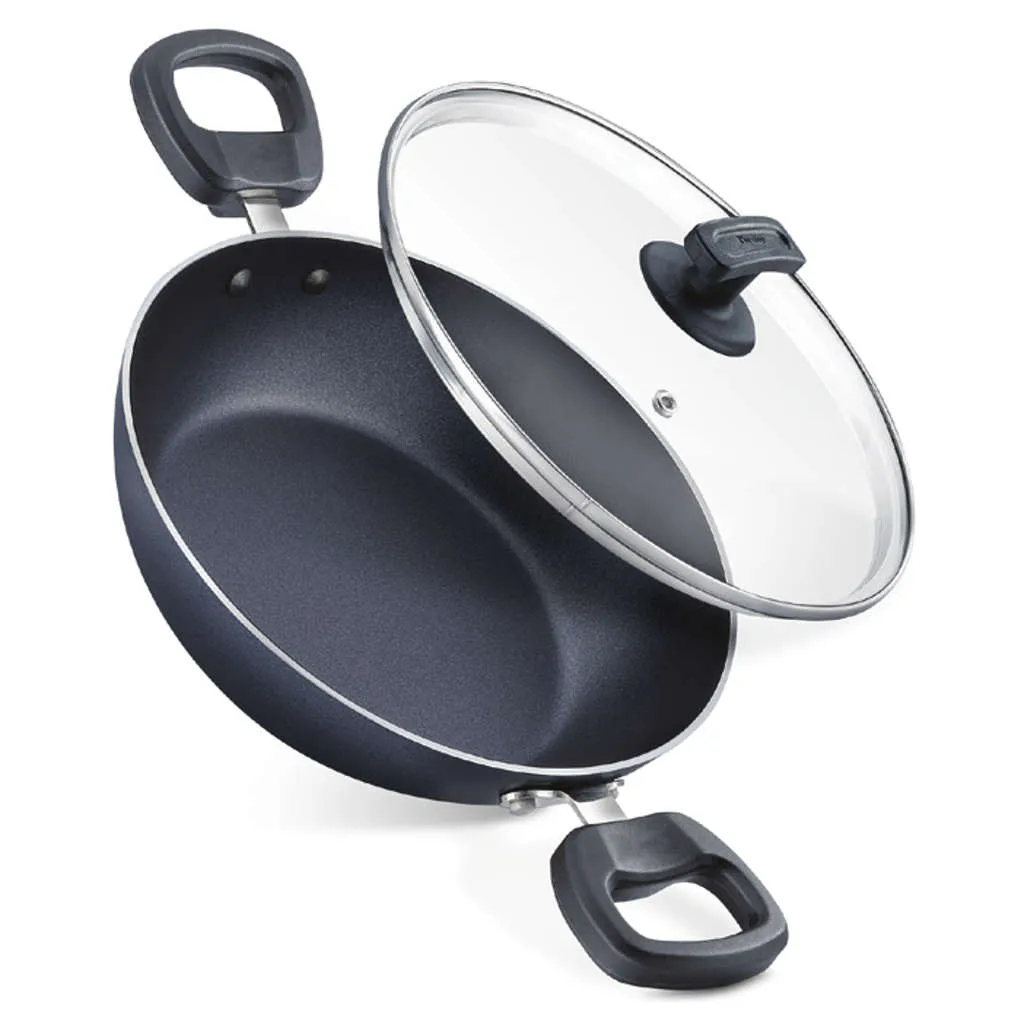 Judge Everyday Nonstick Cookware Kadai With Glass Lid 200mm