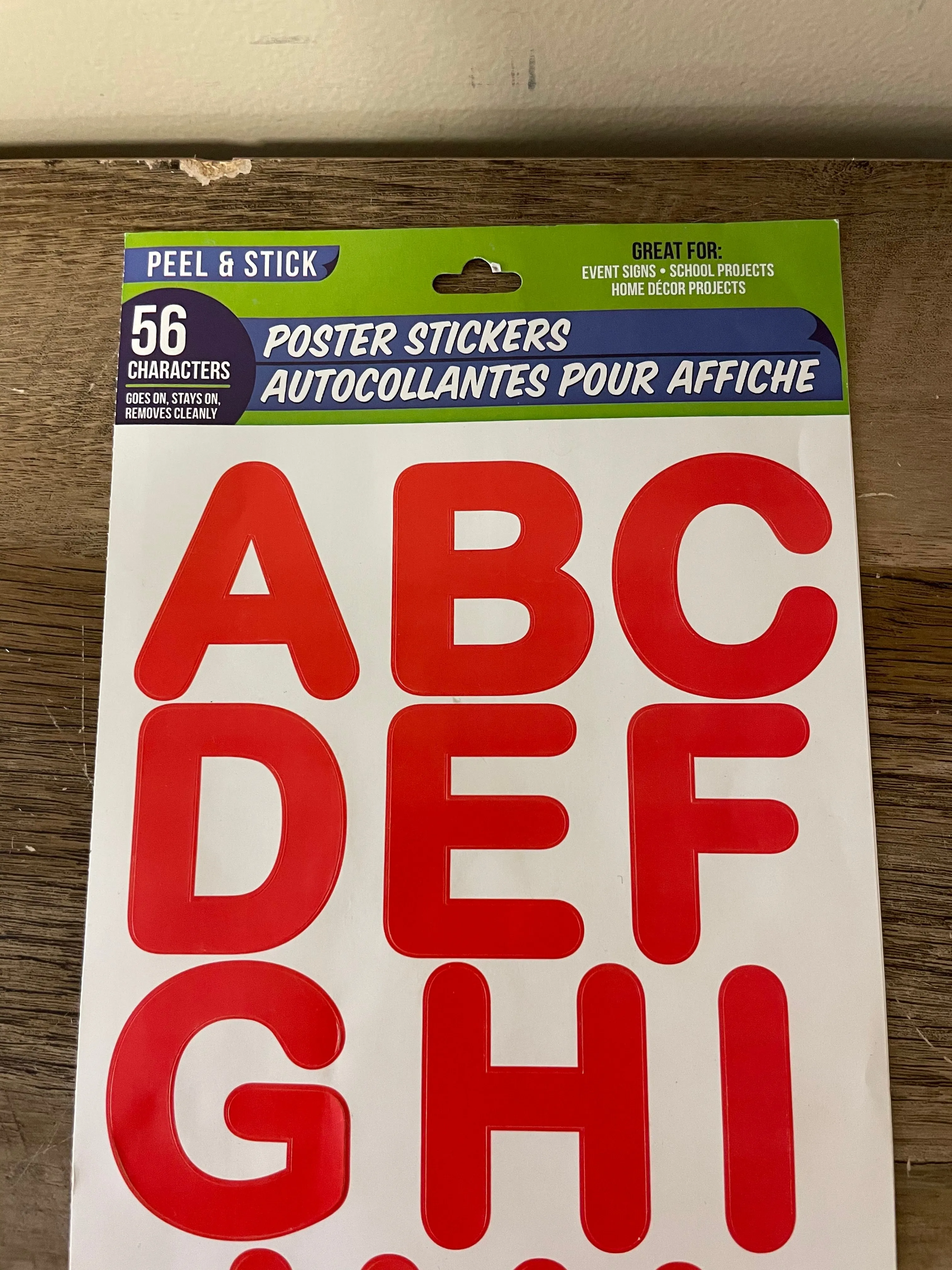 <€€ Red Poster Stickers 56 Characters & Letters