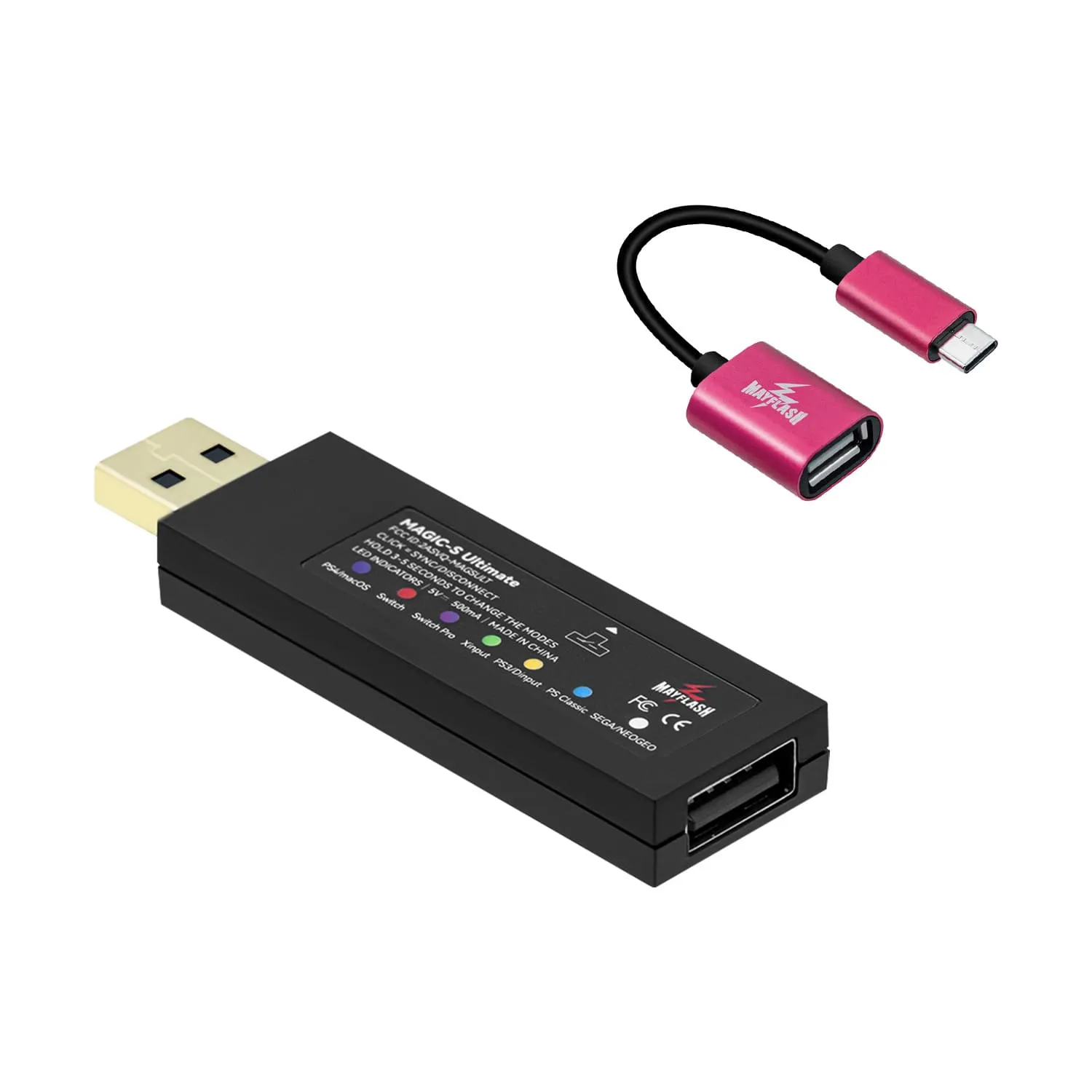 MayFlash Magic-S Ultimate Wireless Bluetooth USB Adapter for PS4/Switch/macOS/Windows/Raspberry Pi