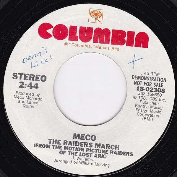 Meco Monardo - The Raiders March (7", Promo) (NM or M-)