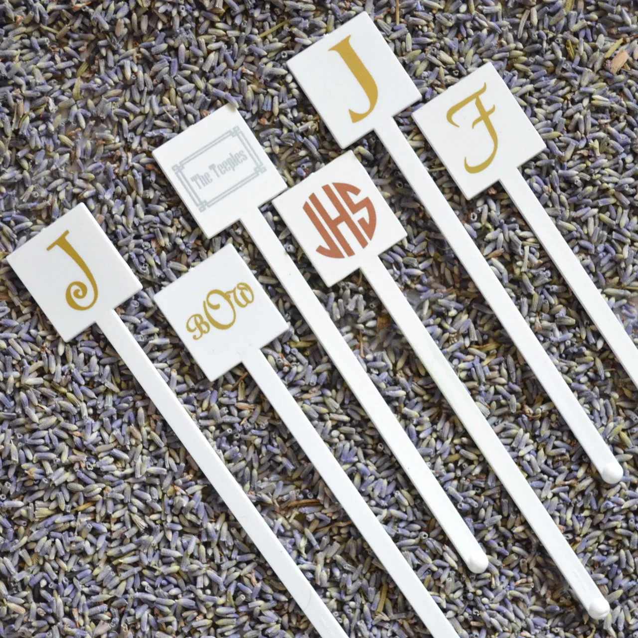 Monogram Cocktail Stir Sticks