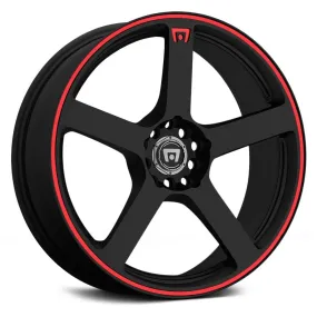 Motegi Racing MR116 Wheels (16x7 4X108  40) Matte Black w/ Red Stripe