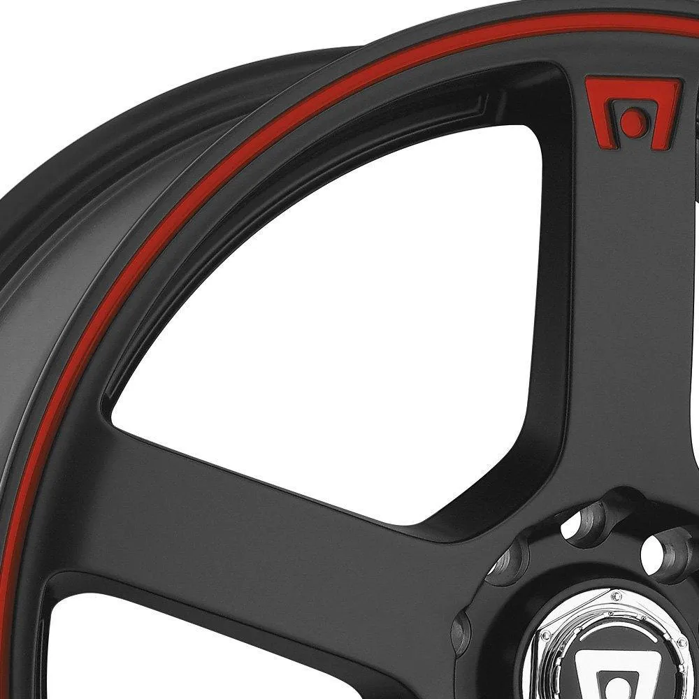 Motegi Racing MR116 Wheels (17x7 5x100  40) Gloss Black / Silver / Matte Black w/ Red Racing Stripe