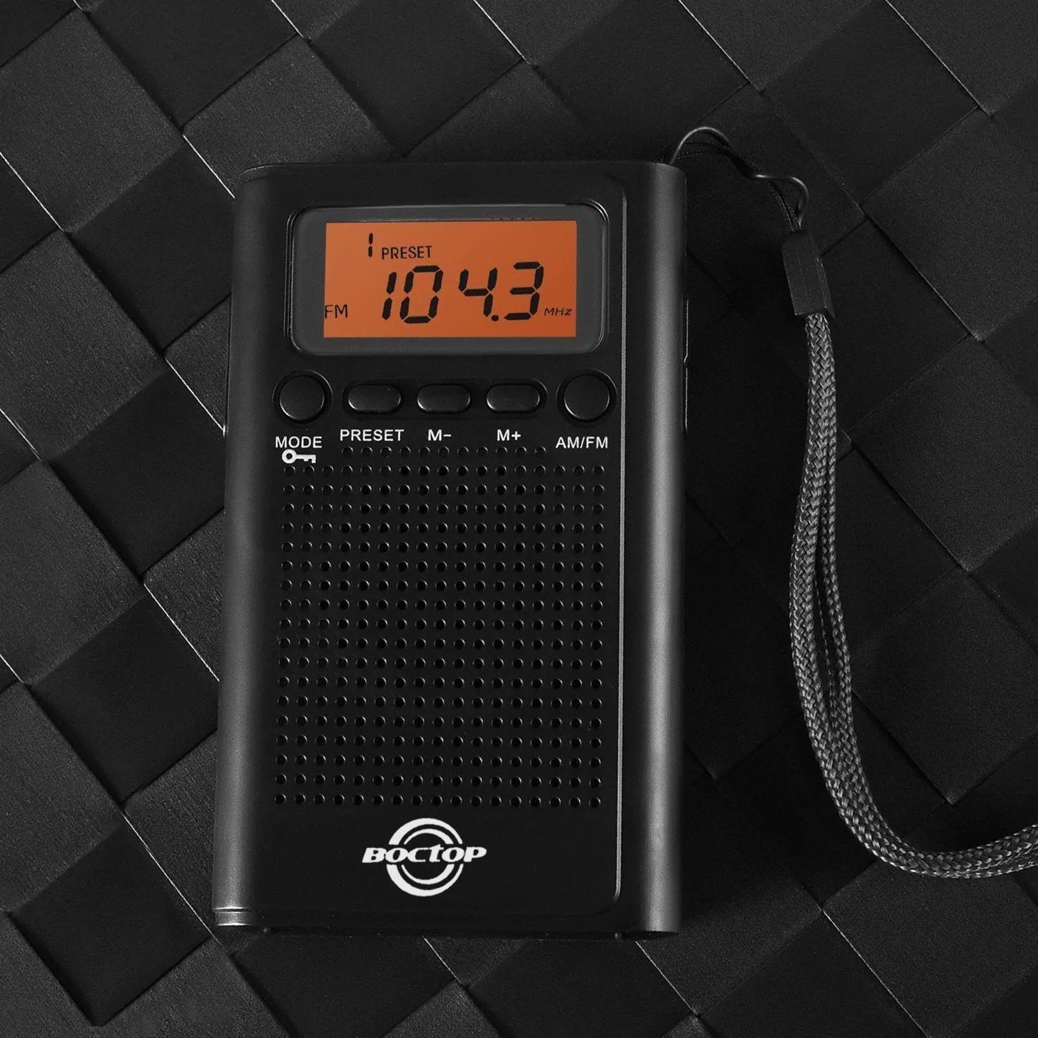 Pocket Radio, Digital AM/FM Radio with Clear Speaker, LCD Screen, Alarm Clock, and Stereo Mode