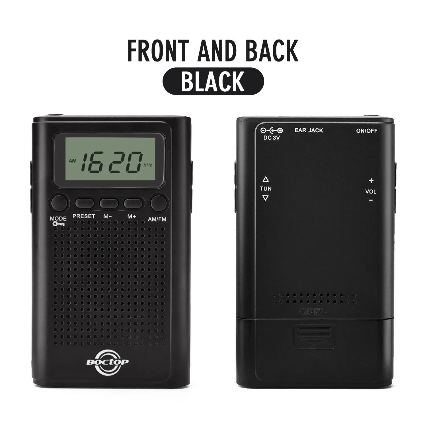 Pocket Radio, Digital AM/FM Radio with Clear Speaker, LCD Screen, Alarm Clock, and Stereo Mode