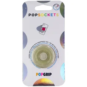 PopSockets PopGrip with Swappable Top for Phones - Clear Glitter Silver