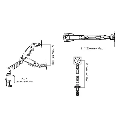 Premium Single Monitor Steel Monitor Arm - SH F80 (Fits Most 17" ~ 32")