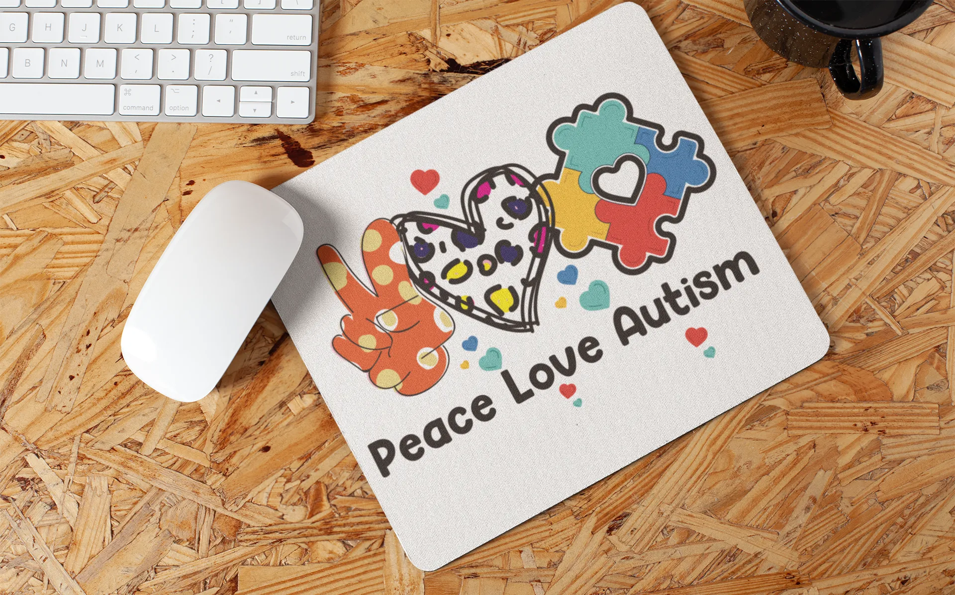 "Peace Love Autism" Mouse Pad