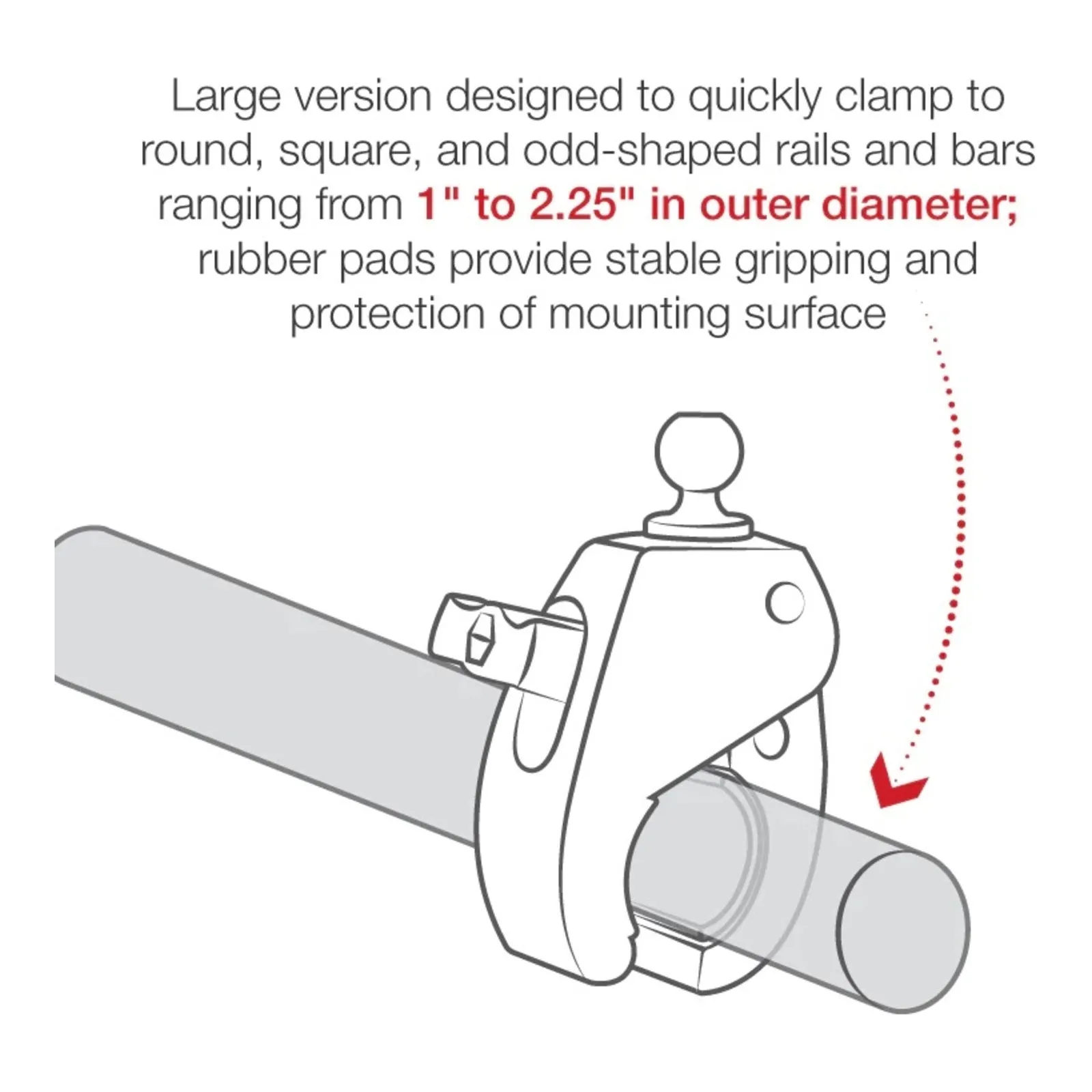 RAM Tough-Claw Large Clamp Base with Ball