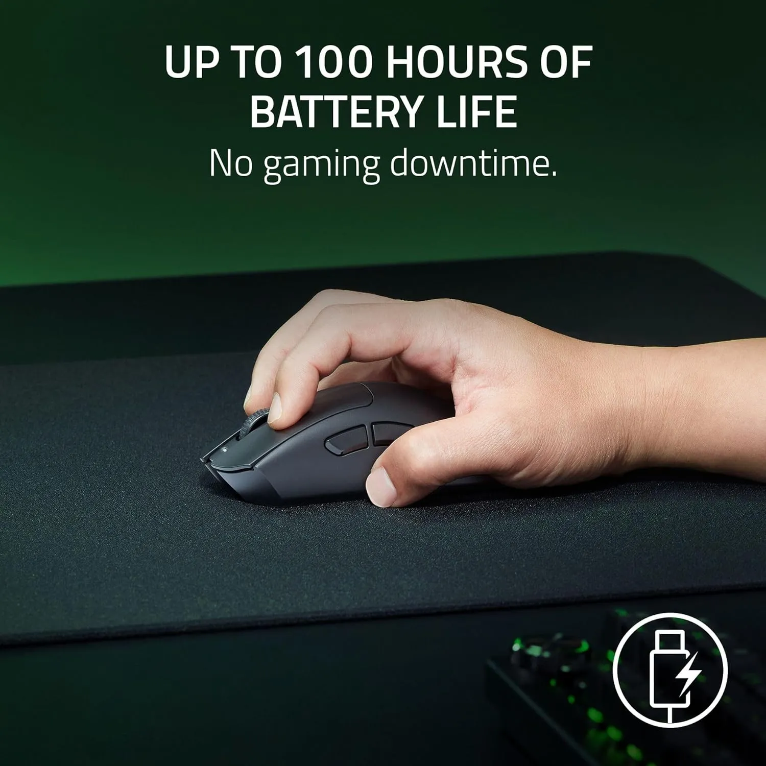 Razer DeathAdder V3 HyperSpeed 超輕量無線人體工學電競滑鼠 送Razer Sphex V3 滑鼠墊 - Small