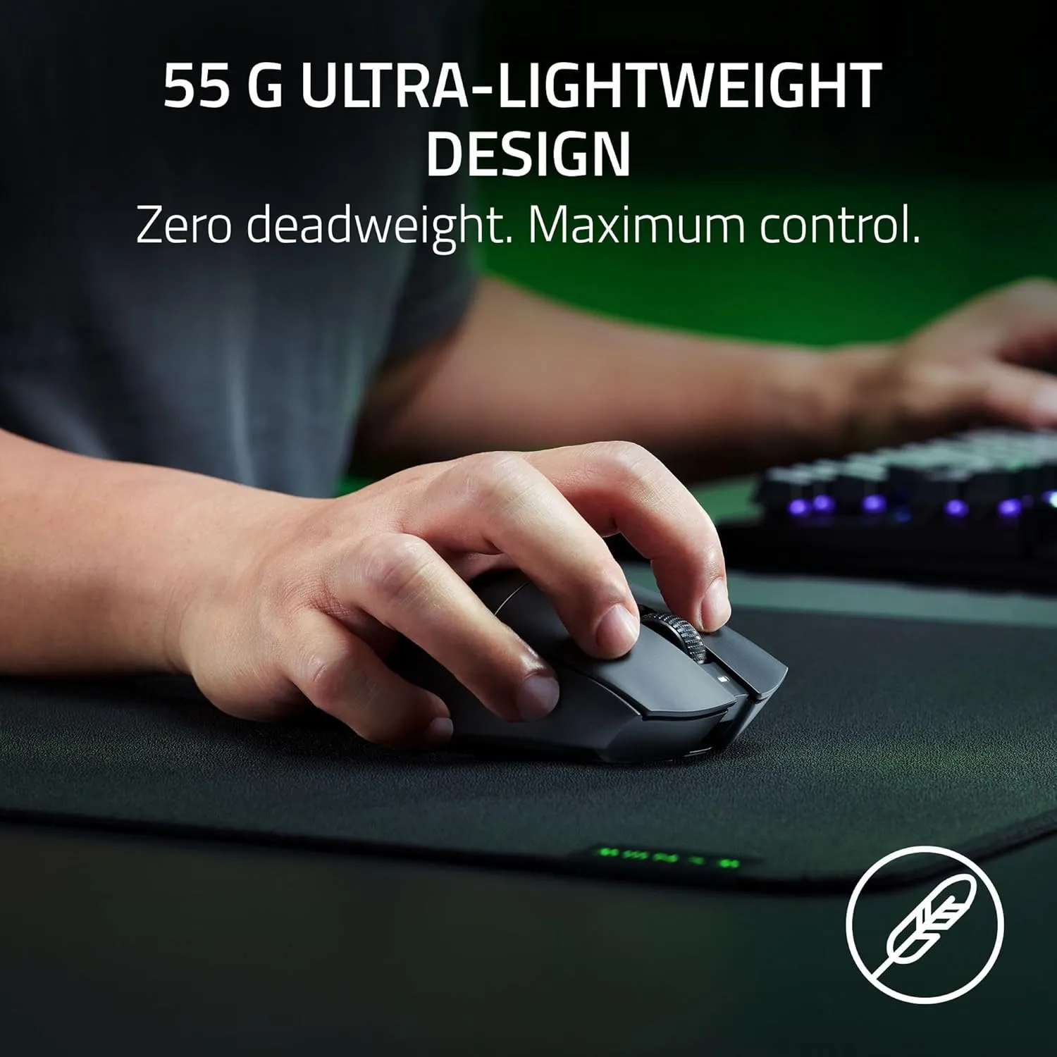 Razer DeathAdder V3 HyperSpeed 超輕量無線人體工學電競滑鼠 送Razer Sphex V3 滑鼠墊 - Small