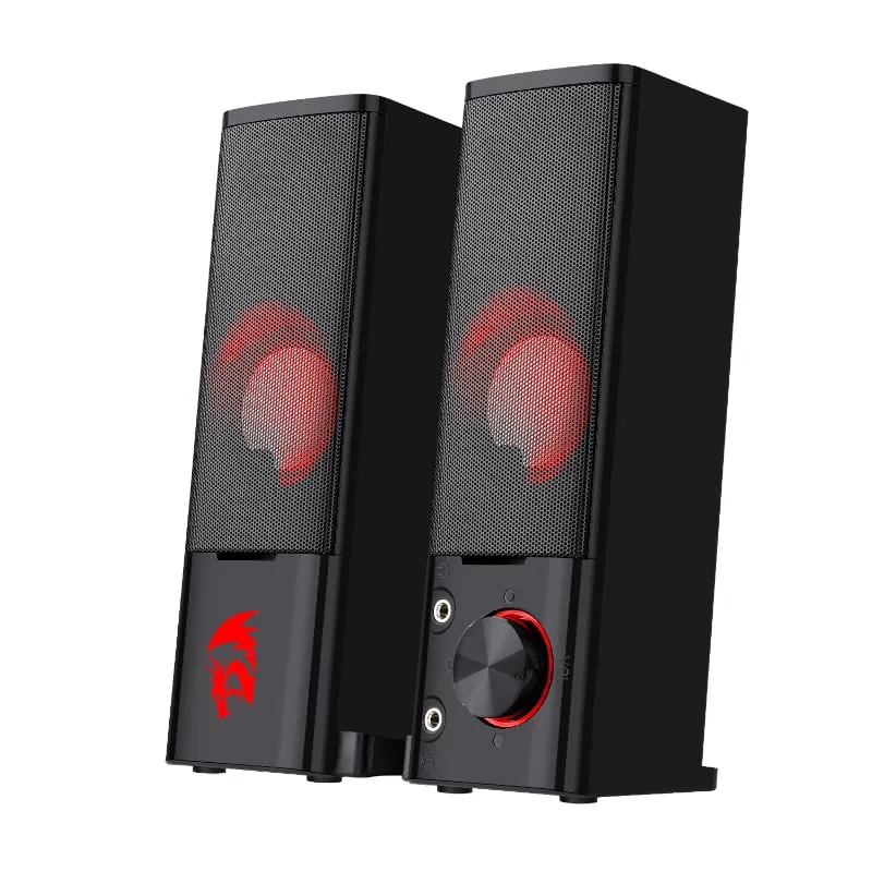 Redragon 2.0 Sound Bar Orpheus 2X3W 3.5Mm Red Led Gaming Speaker - Black