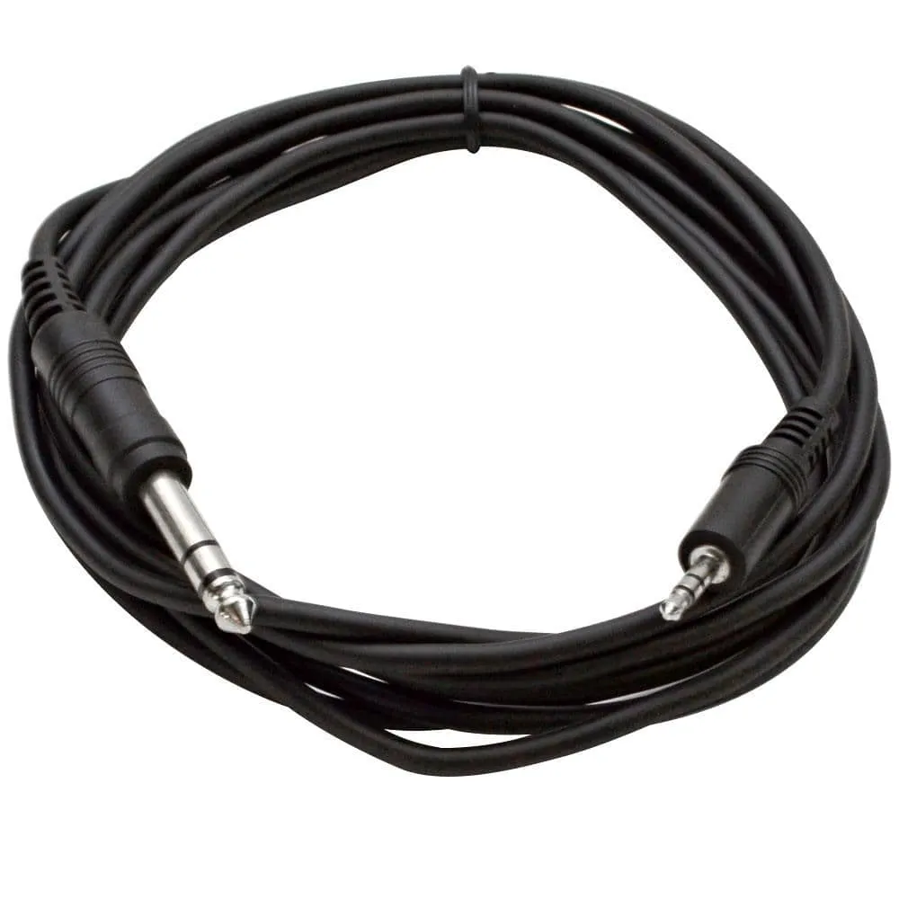 SA-iERQM10 - Two Pack of 1/8" (3.5mm) Stereo Male to 1/4" Male Patch Cable - 10 Foot