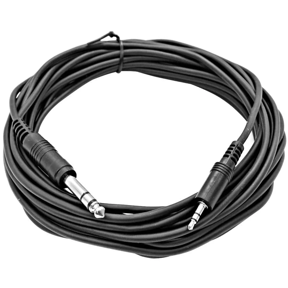 SA-iERQM25 - Pair of 25 Foot 1/8" (3.5mm) Stereo Male to 1/4" Male Patch Cables