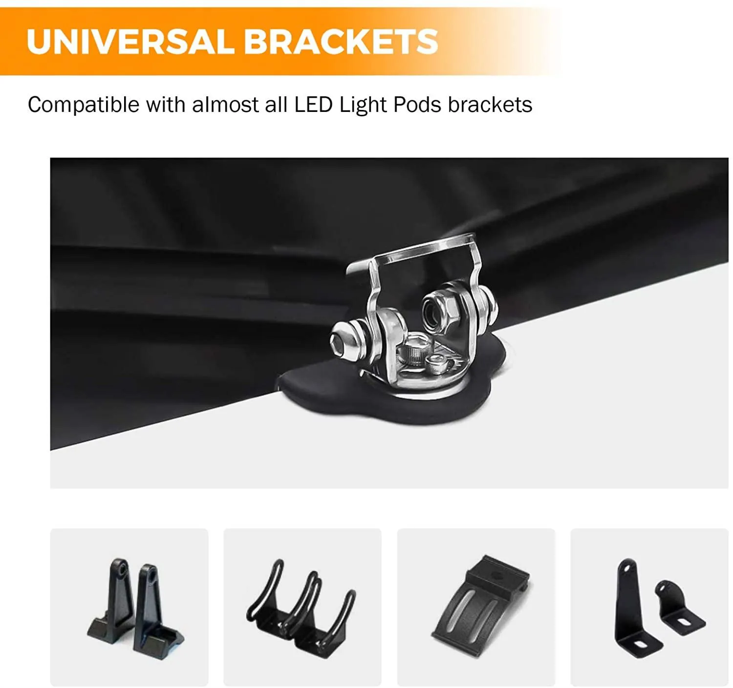 Universal LED Light Bar Mounting Brackets Adjustable Pillar Hood for Offroad Jeep SUV Truck