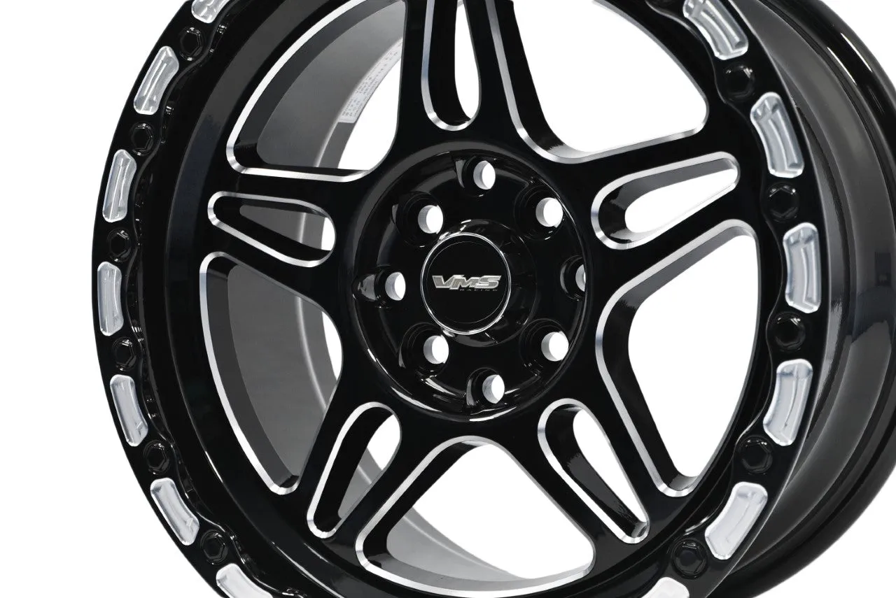 VMS Wheels Blackburn 15x7.5 4x100/108  20 Offset Gloss Black Milling - VWBN002