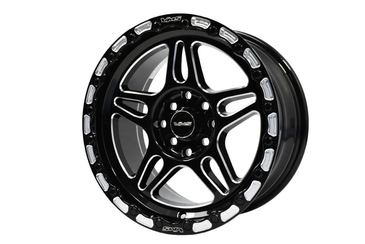 VMS Wheels Blackburn 15x7.5 4x100/108  20 Offset Gloss Black Milling - VWBN002