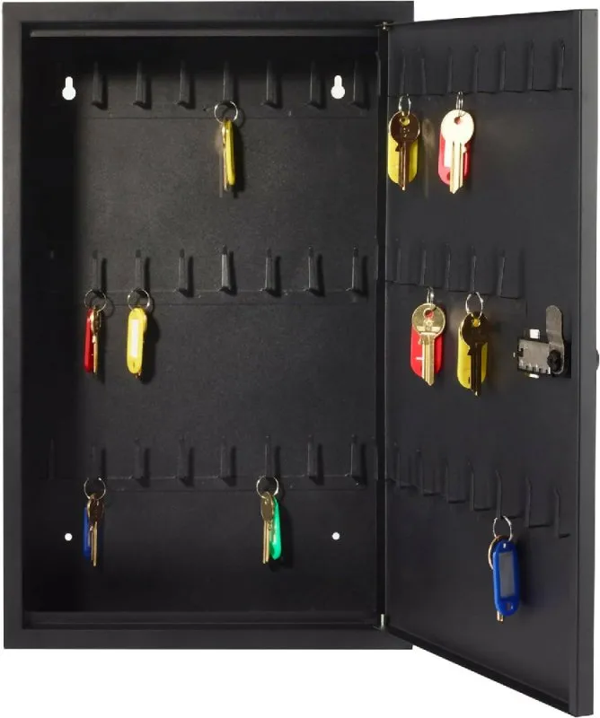 Wall Mounted Key Cabinet Combination Lock Security Storage Box with 50 Hooks Lockable