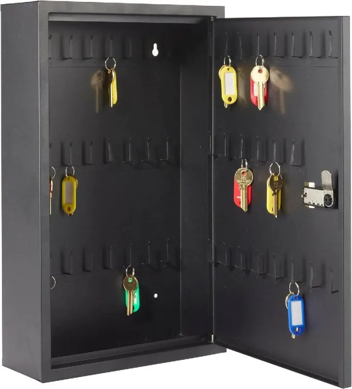 Wall Mounted Key Cabinet Combination Lock Security Storage Box with 50 Hooks Lockable